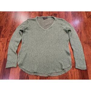 Wooden Ships Paola Buendia Open Knit Mohair V-Neck Sweater Green Size S/M